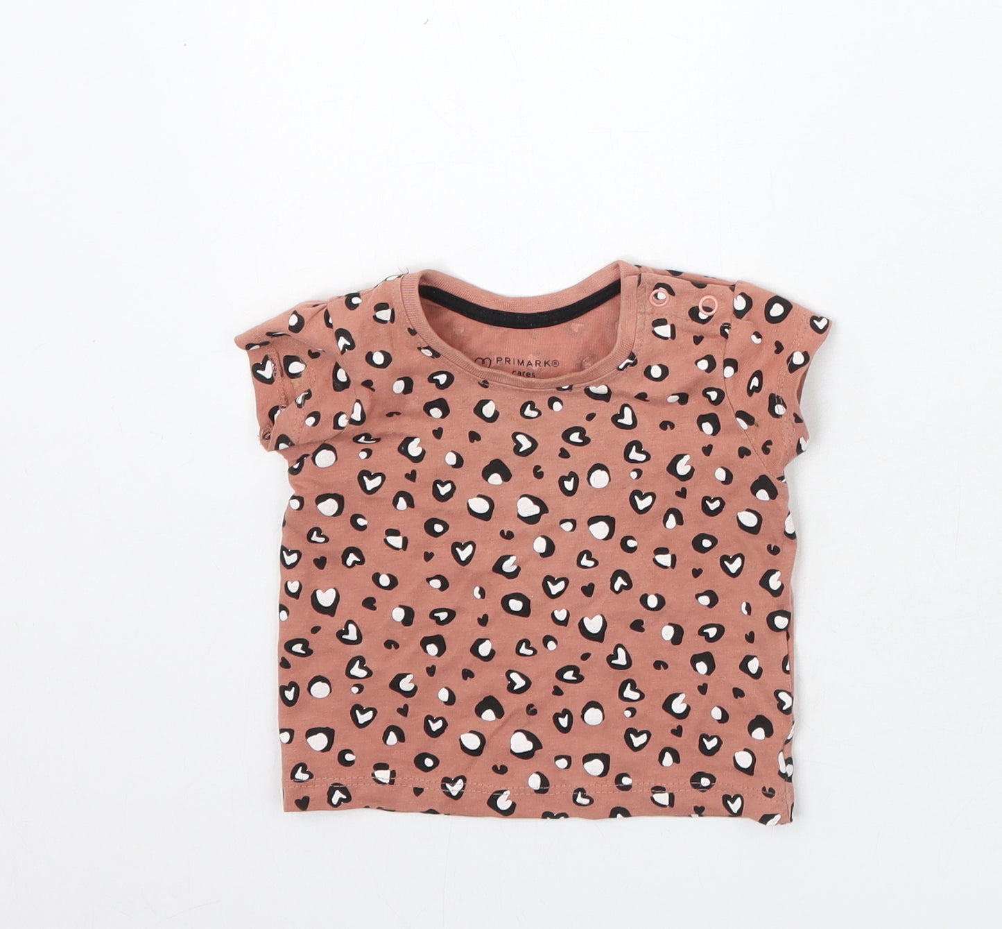 Primark Girls Pink Animal Print  Basic T-Shirt Size 0-3 Months