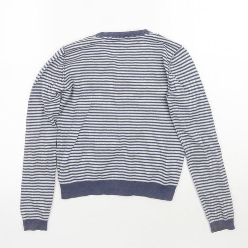 NEXT Girls Blue Striped  Cardigan Jumper Size 11 Years