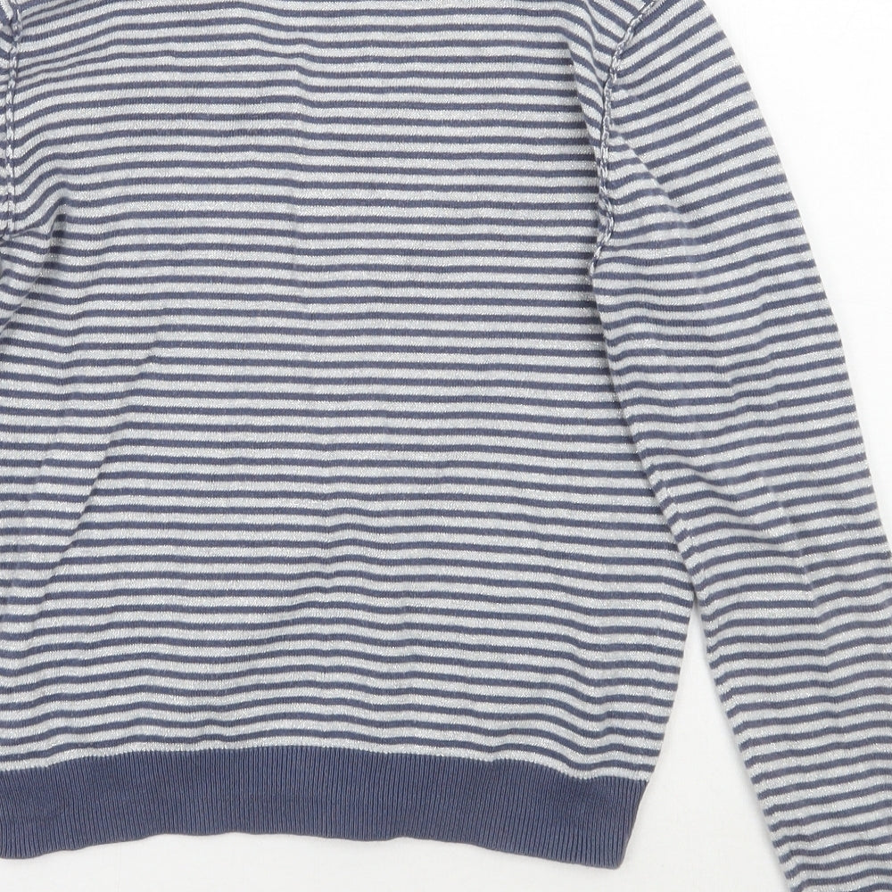 NEXT Girls Blue Striped  Cardigan Jumper Size 11 Years