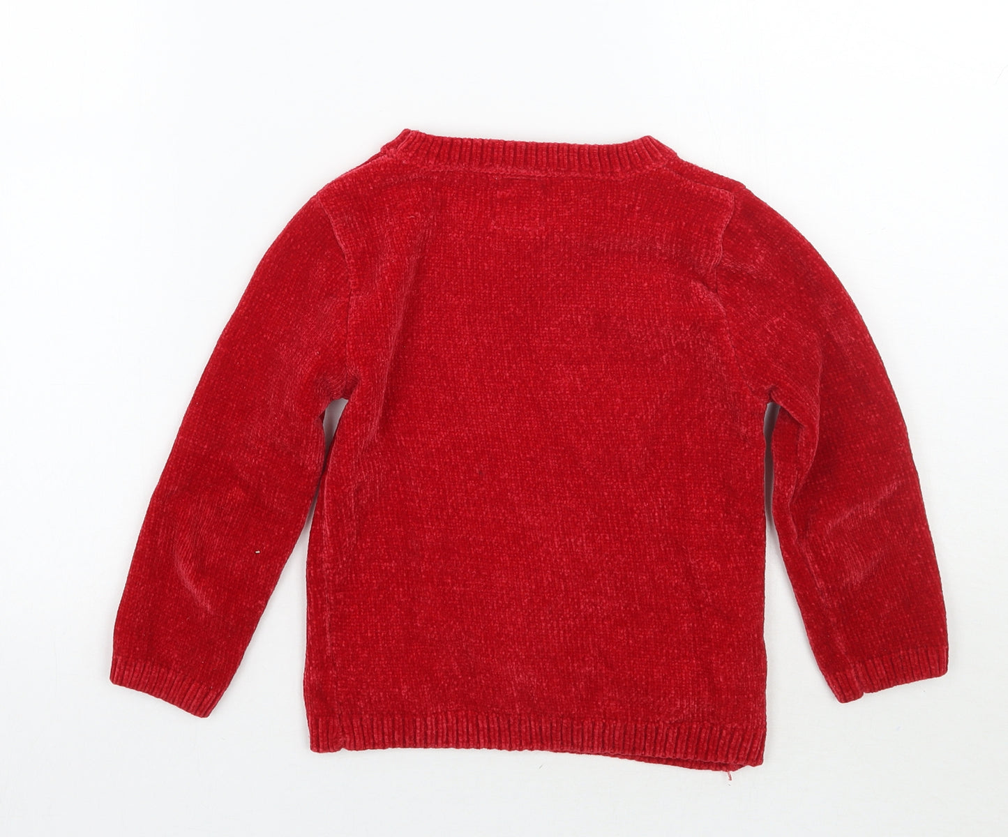 George Girls Red   Pullover Jumper Size 3-4 Years