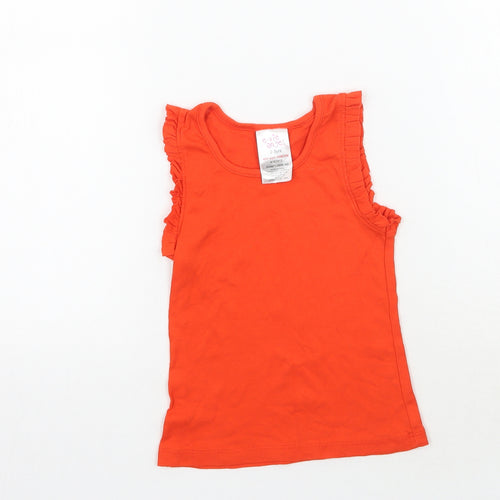 Evie Girls Orange   Basic Tank Size 2-3 Years