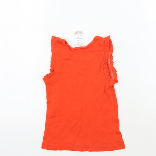 Evie Girls Orange   Basic Tank Size 2-3 Years