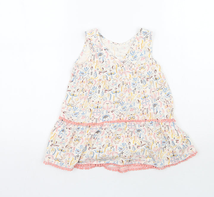 TU Girls Ivory Floral A-Line Size 4-5 Years