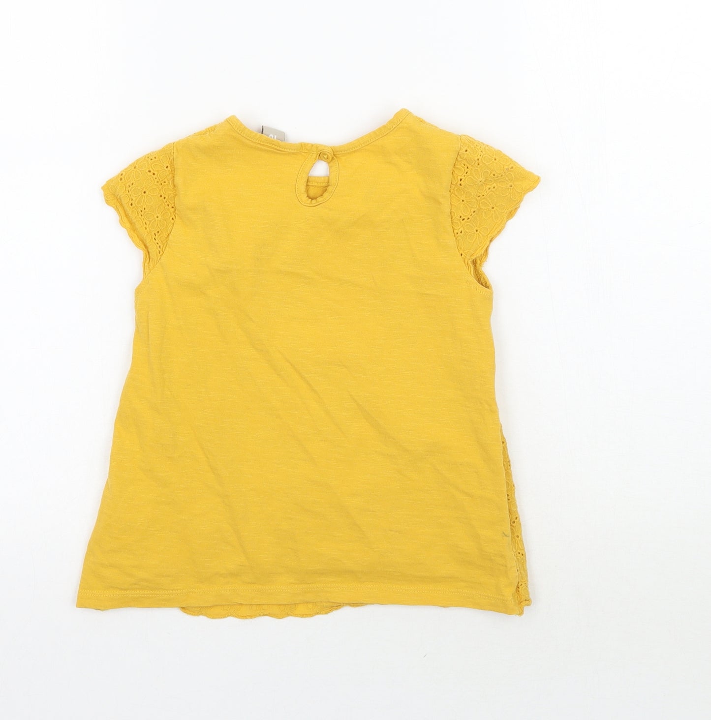 TU Girls Yellow Floral  Basic T-Shirt Size 4-5 Years