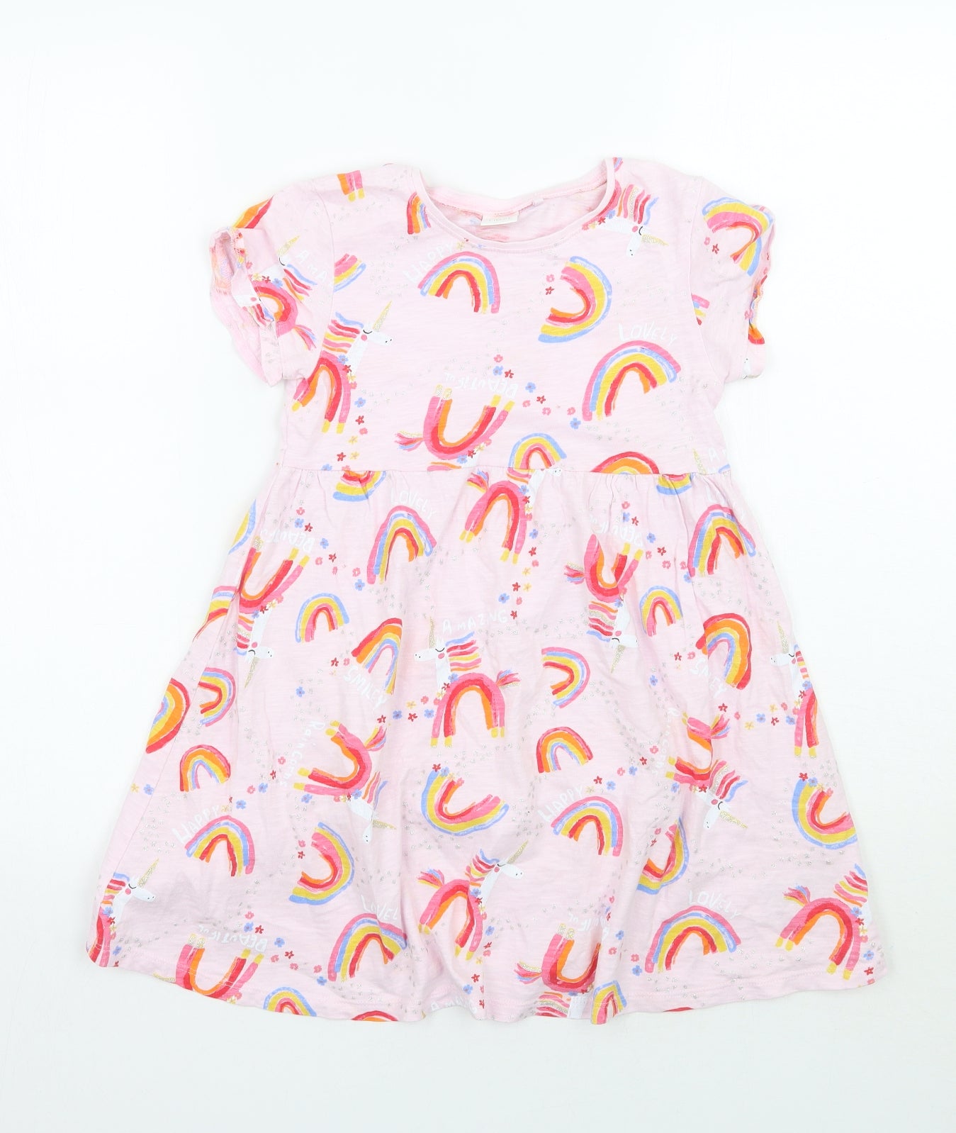 NEXT Girls Pink Geometric  A-Line  Size 6-7 Years