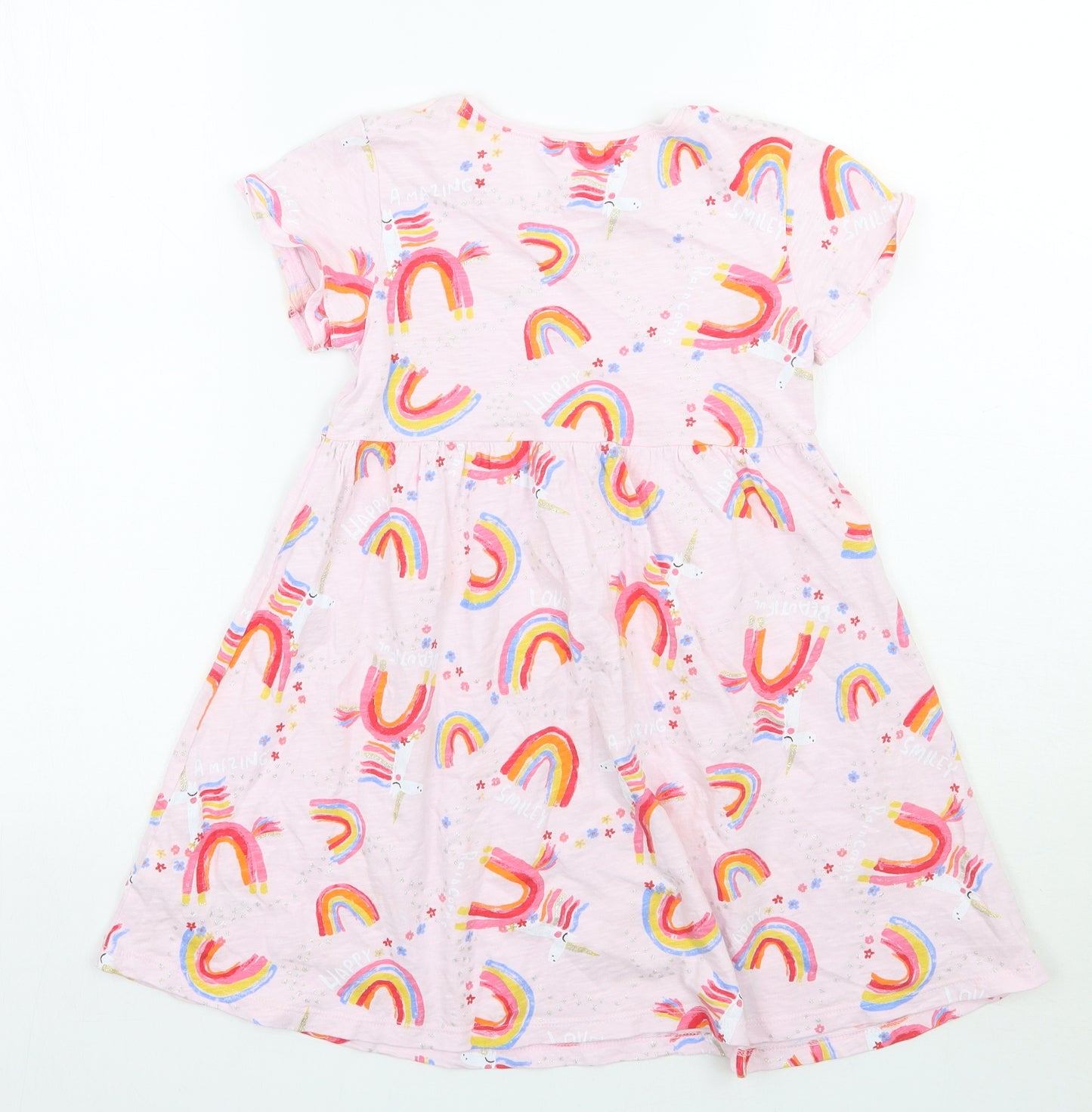 NEXT Girls Pink Geometric  A-Line  Size 6-7 Years