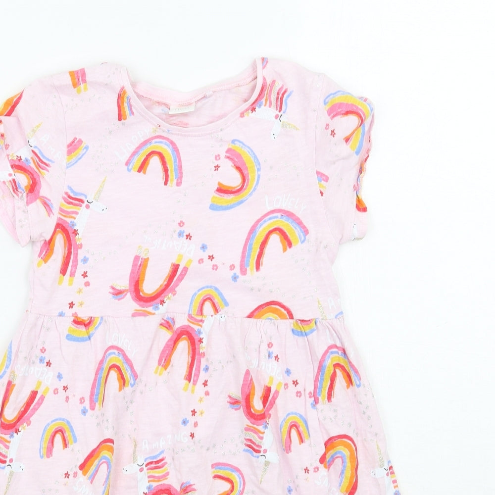 NEXT Girls Pink Geometric  A-Line  Size 6-7 Years