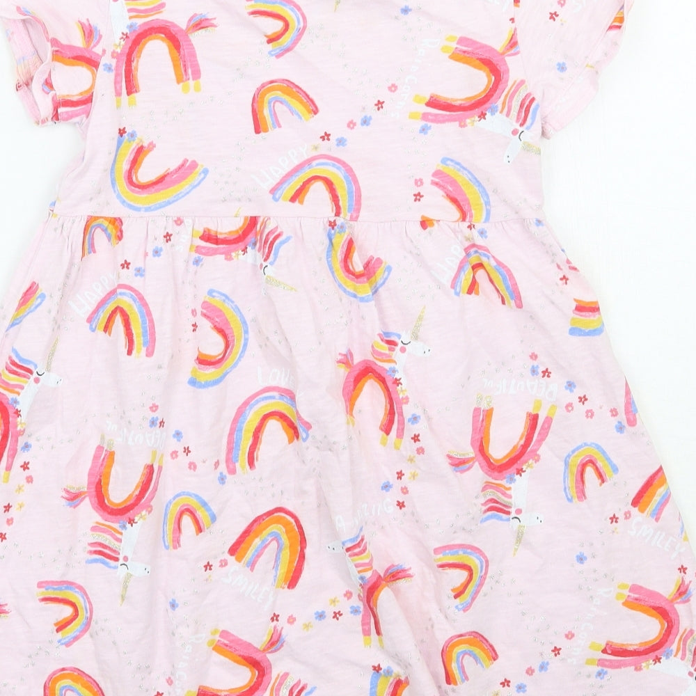 NEXT Girls Pink Geometric  A-Line  Size 6-7 Years