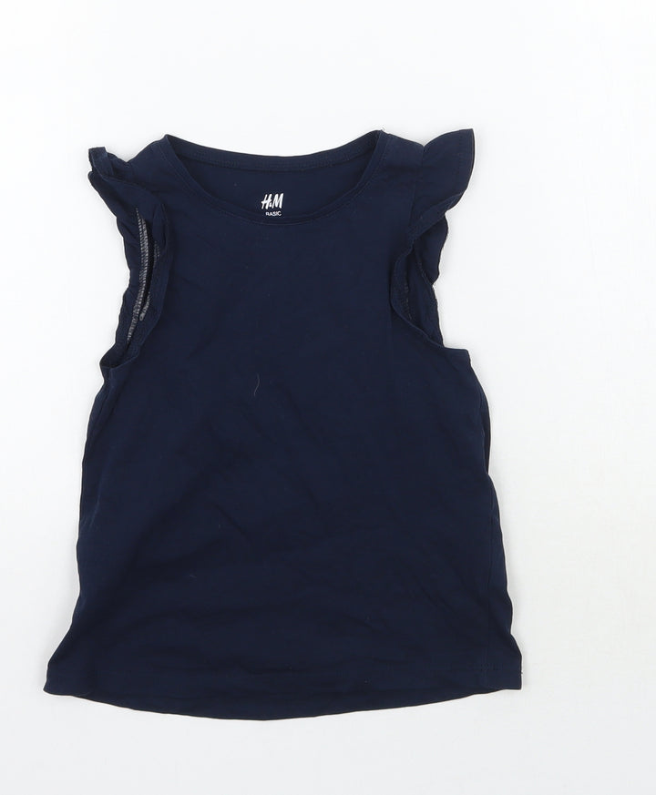 H&M Girls Blue   Basic Tank
