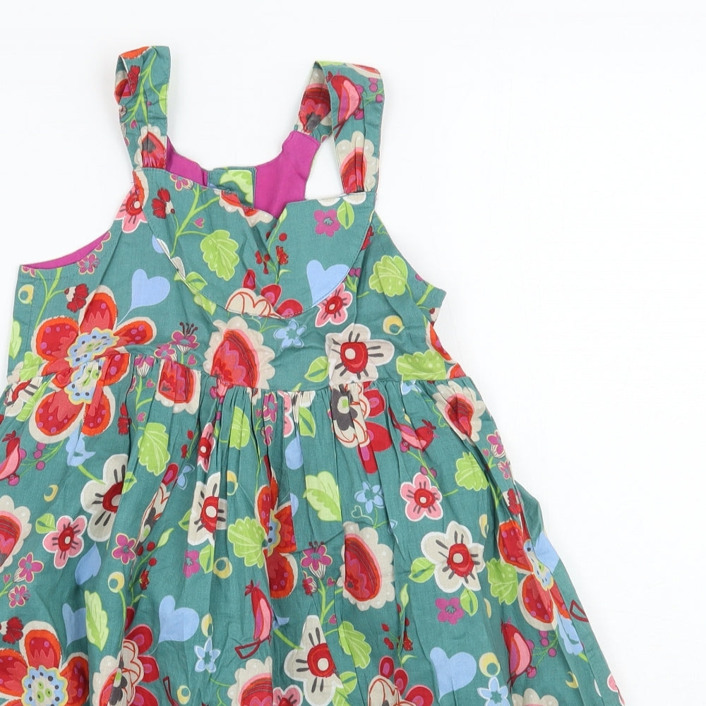 Marks and Spencer Girls Green Floral  A-Line  Size 4-5 Years