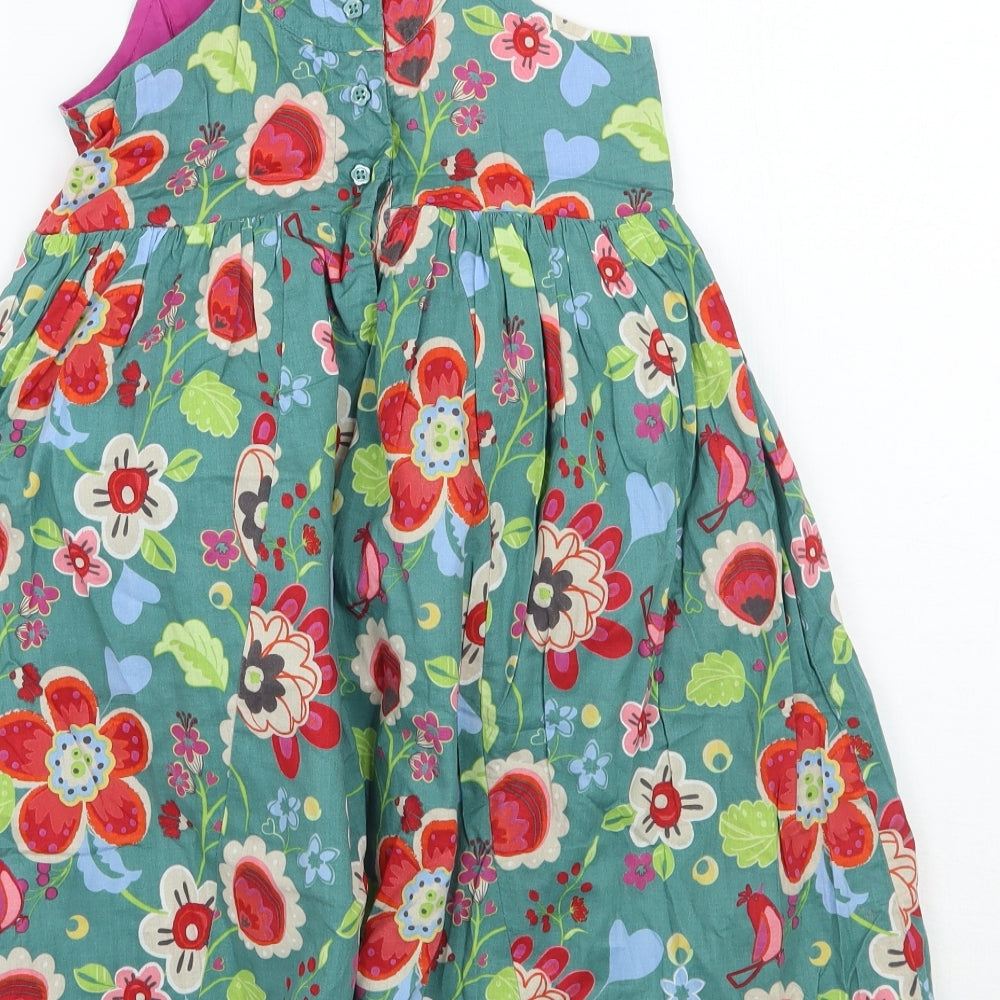 Marks and Spencer Girls Green Floral  A-Line  Size 4-5 Years