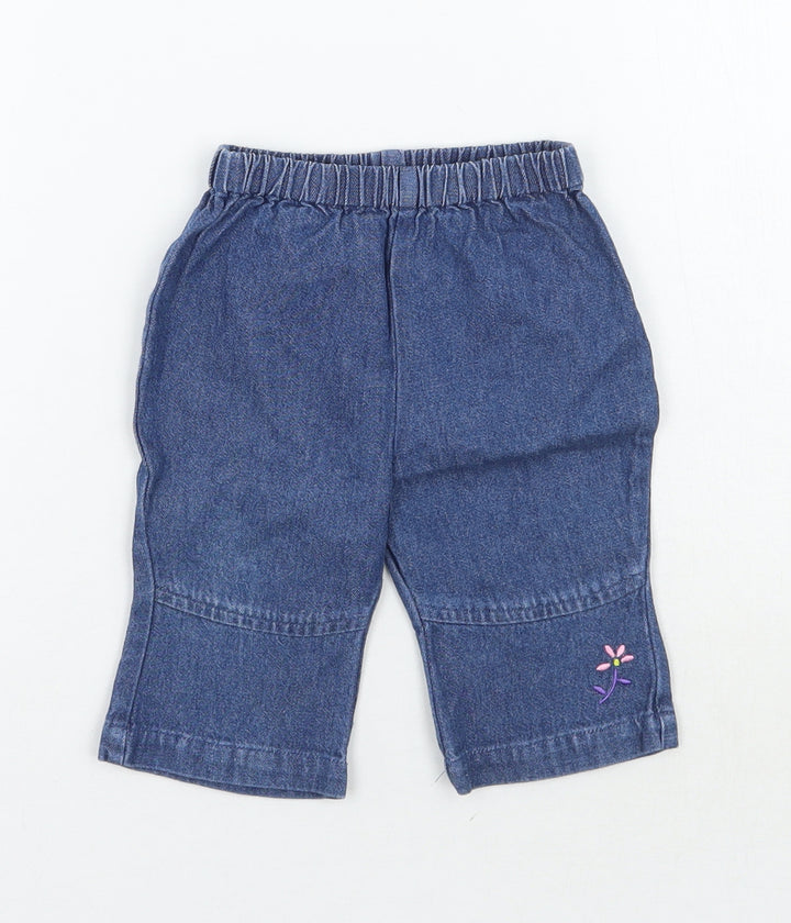 Cherokee Girls Blue Capri Trousers Size 0-3 Months