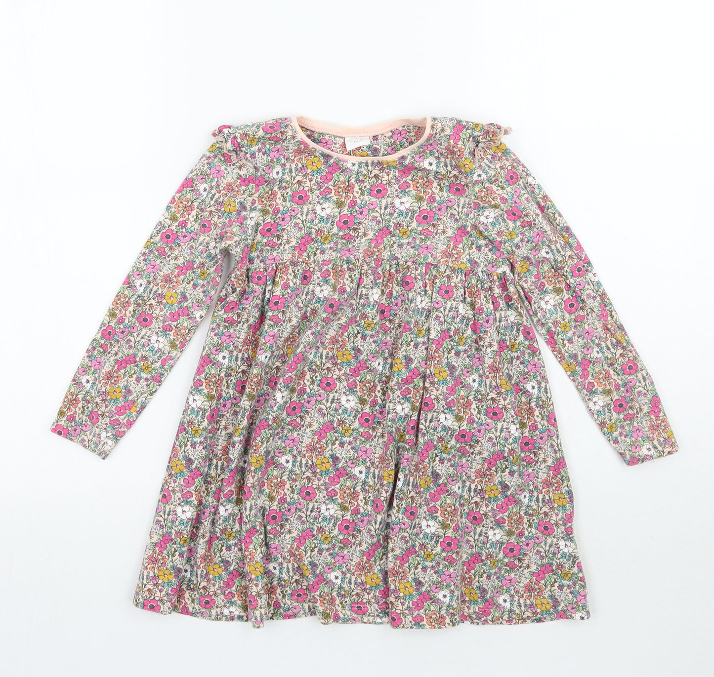 NEXT Girls Beige Floral  Basic T-Shirt Size 4-5 Years