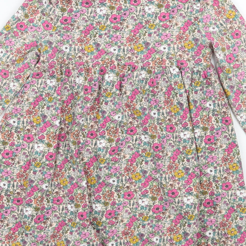 NEXT Girls Beige Floral  Basic T-Shirt Size 4-5 Years