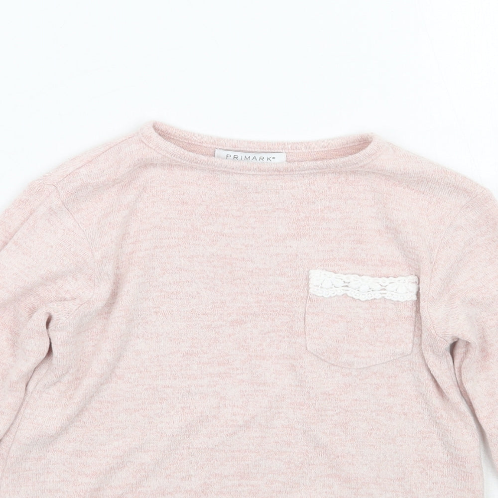 Primark Girls Pink   Pullover Jumper Size 6-7 Years