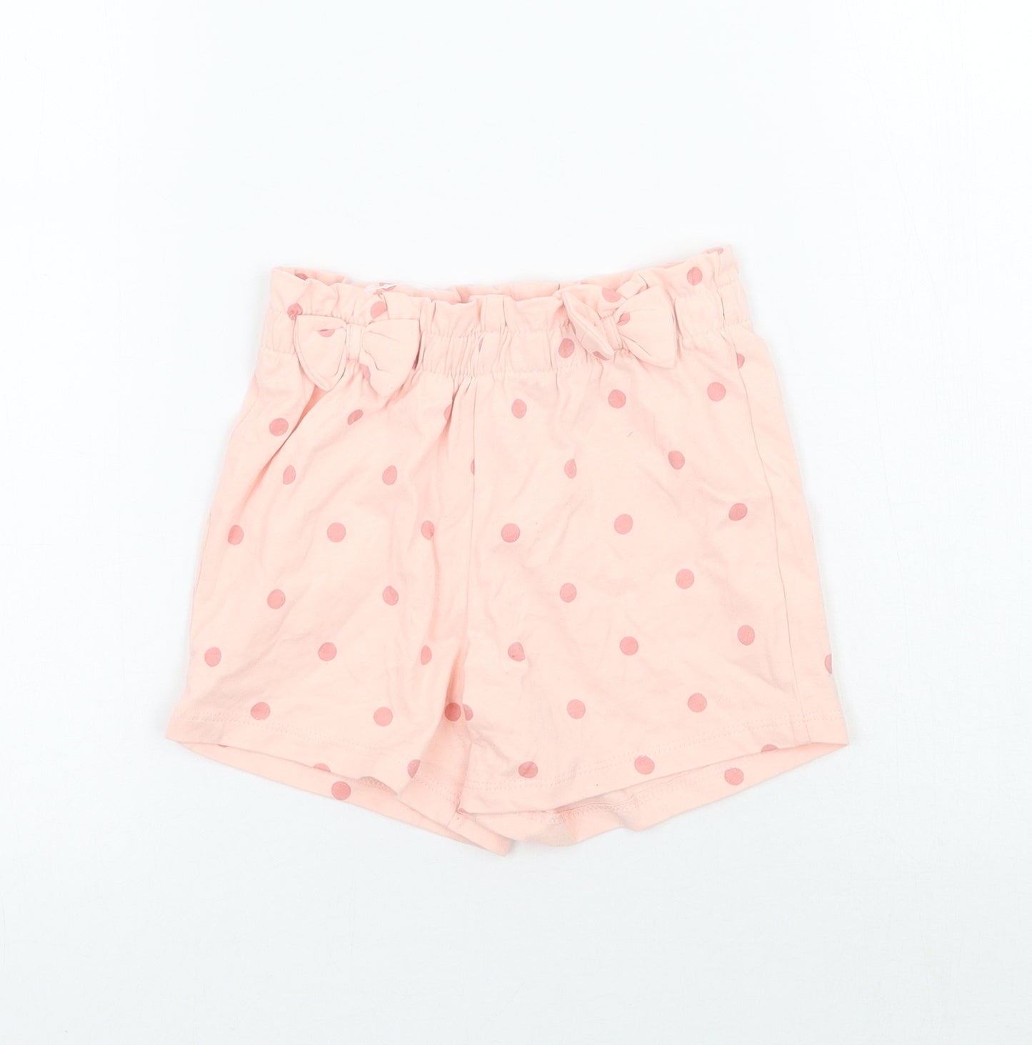 George Girls Pink Polka Dot  Sweat Shorts Size 4-5 Years