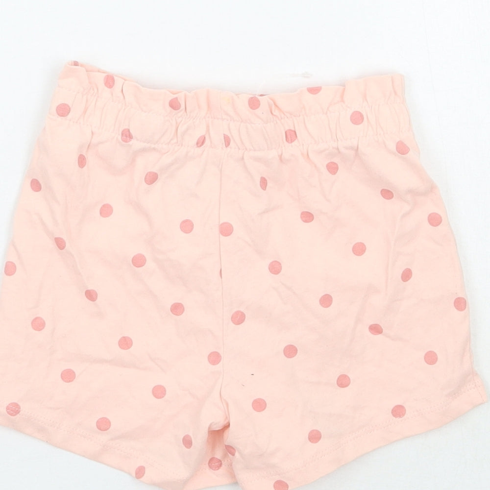George Girls Pink Polka Dot  Sweat Shorts Size 4-5 Years