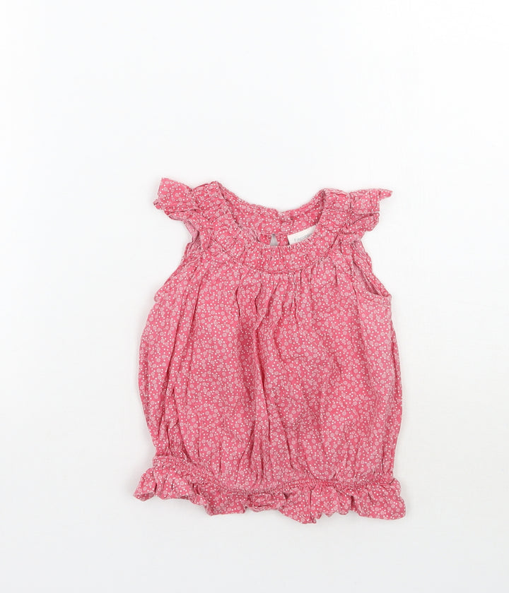 Fagottino Girls Pink Floral  Basic Tank Size 18-24 Months