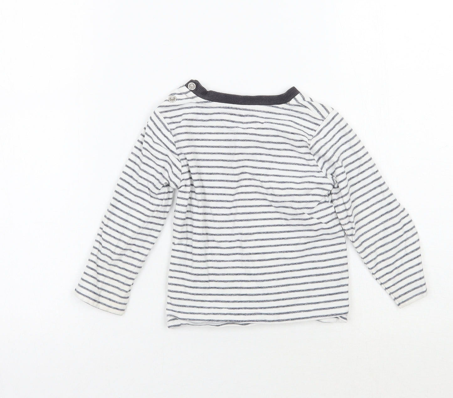 Nutmeg Boys White Striped  Basic T-Shirt Size 12 Months