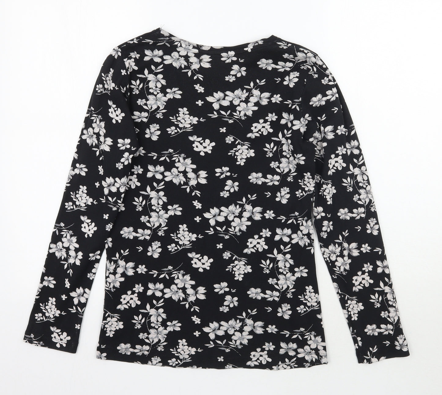 Primark Womens Black Floral  Basic T-Shirt Size 14