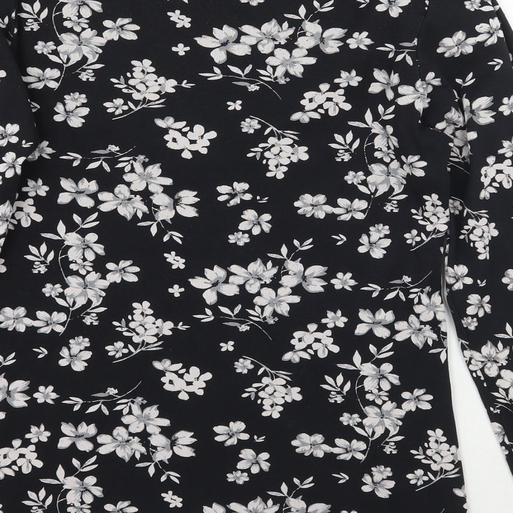 Primark Womens Black Floral  Basic T-Shirt Size 14