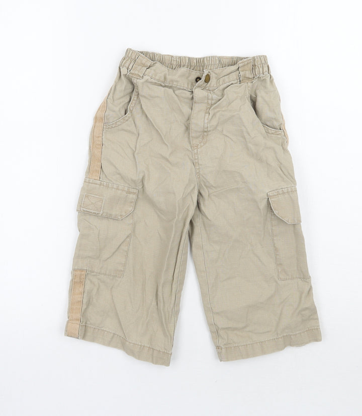 RJR.John Rocha Boys Beige Cargo Trousers Size 7 Years