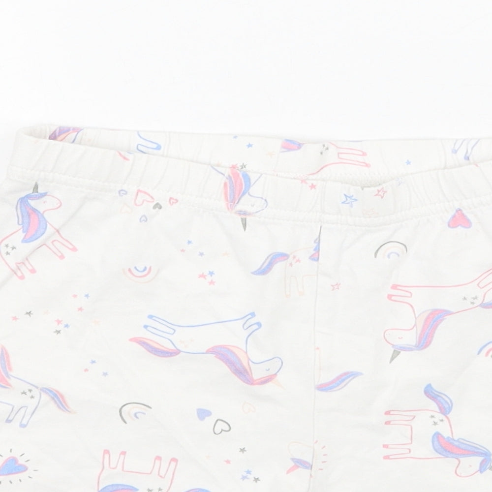 George Girls White Geometric  Sweat Shorts Size 5-6 Years