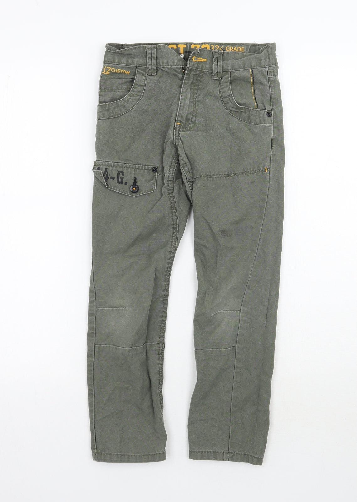 George Boys Green   Cargo Trousers Size 7-8 Years