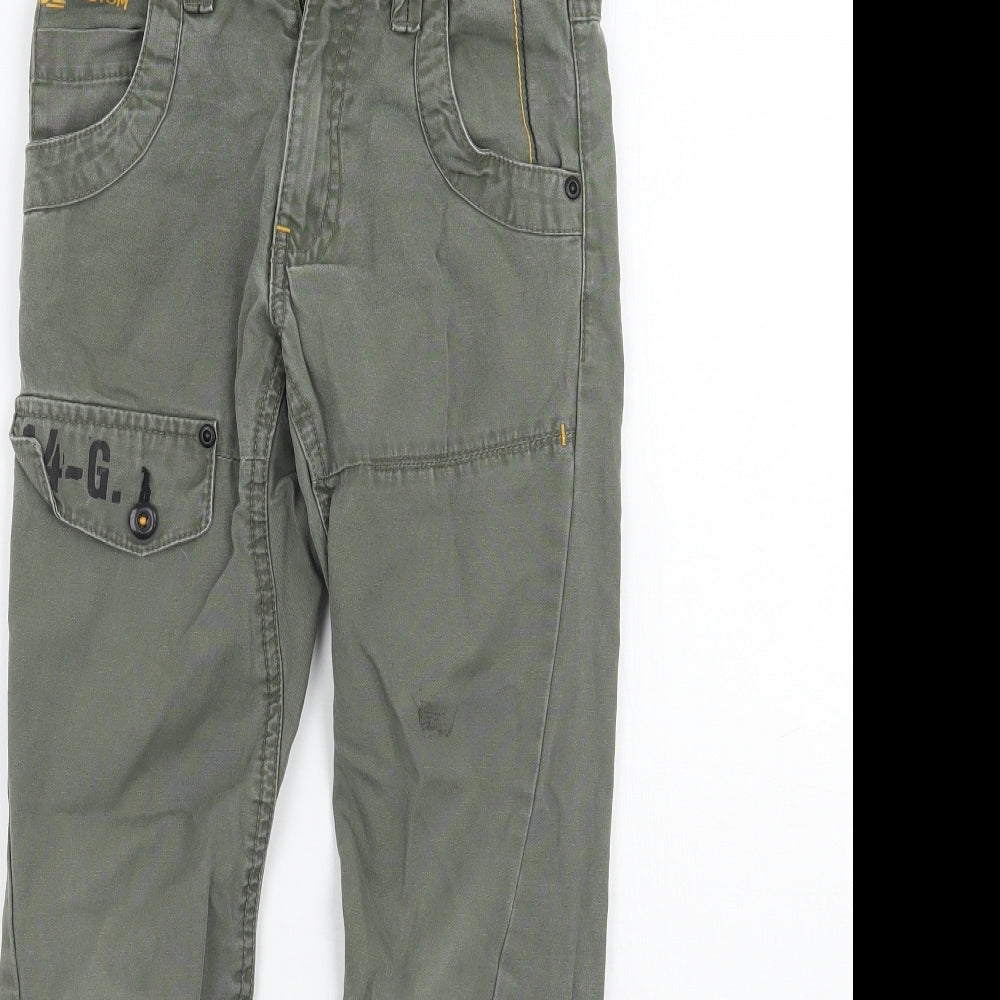 George Boys Green   Cargo Trousers Size 7-8 Years