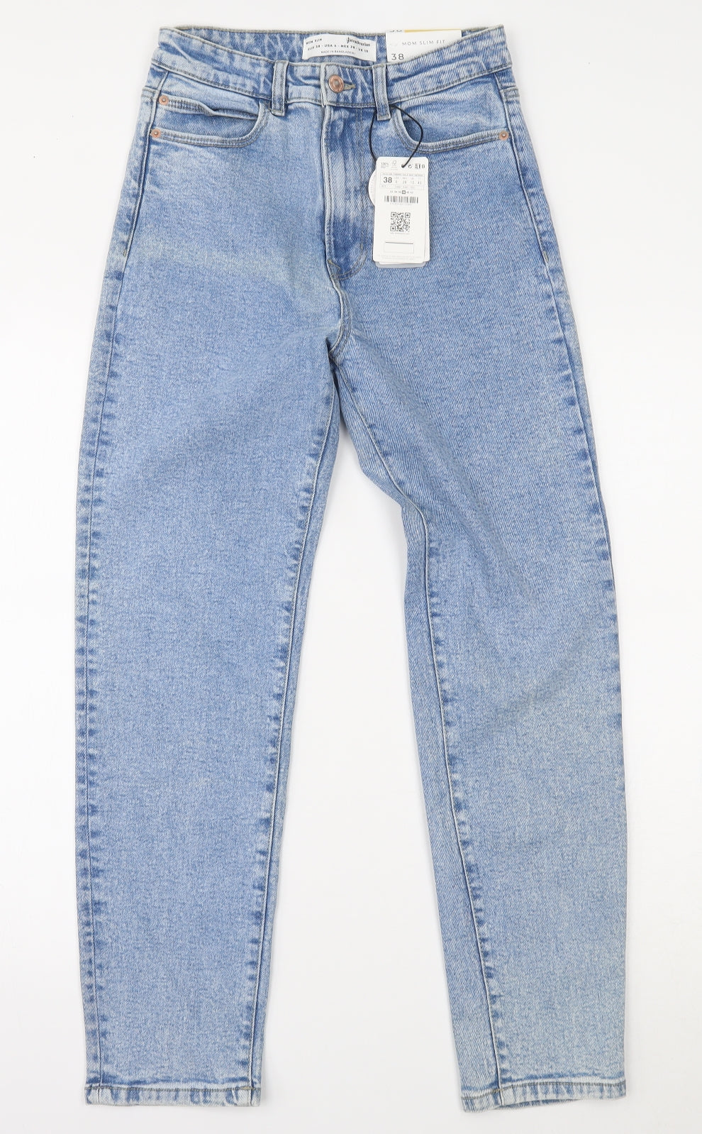 Stradivarius Womens Blue  Denim Mom Jeans Size 10 L28 in