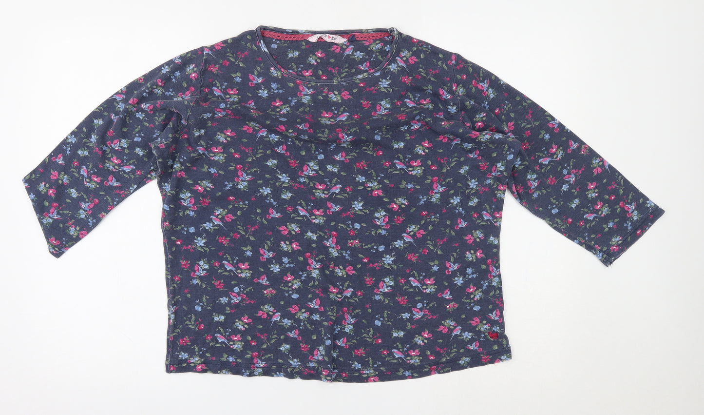 COUNTRY ROSE Womens Blue Floral  Basic T-Shirt Size M