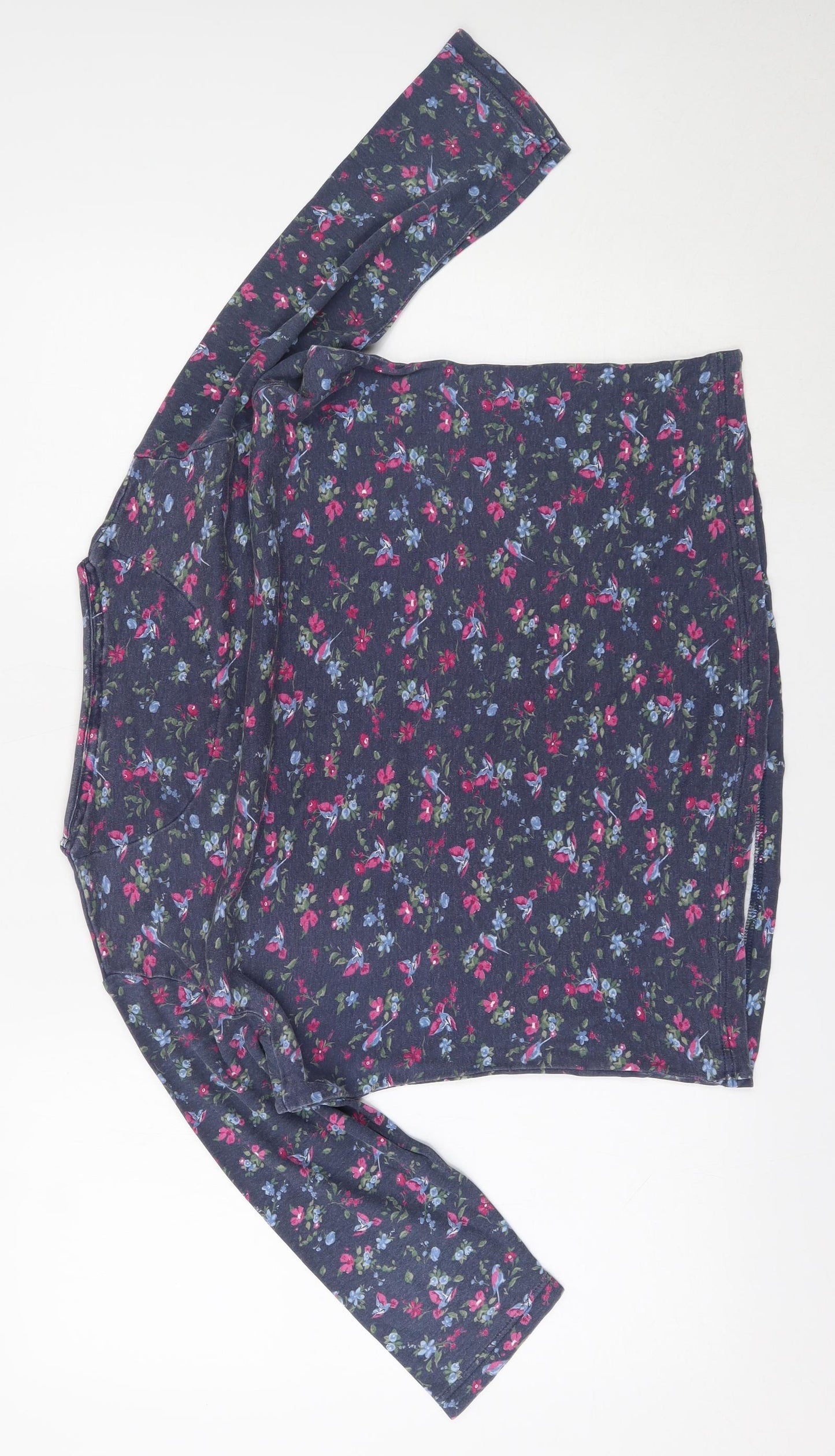 COUNTRY ROSE Womens Blue Floral  Basic T-Shirt Size M