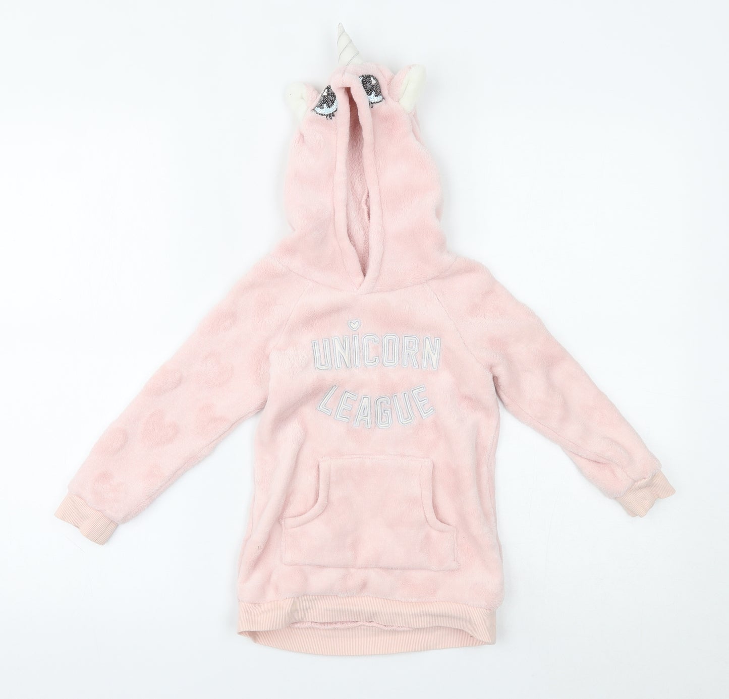H&M Girls Pink   Pullover Hoodie Size 3-4 Years  - unicorn