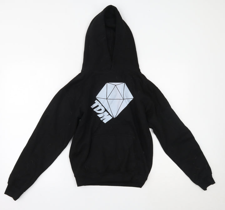 supersoft Boys Black Pullover Hoodie Size 10-11 Years