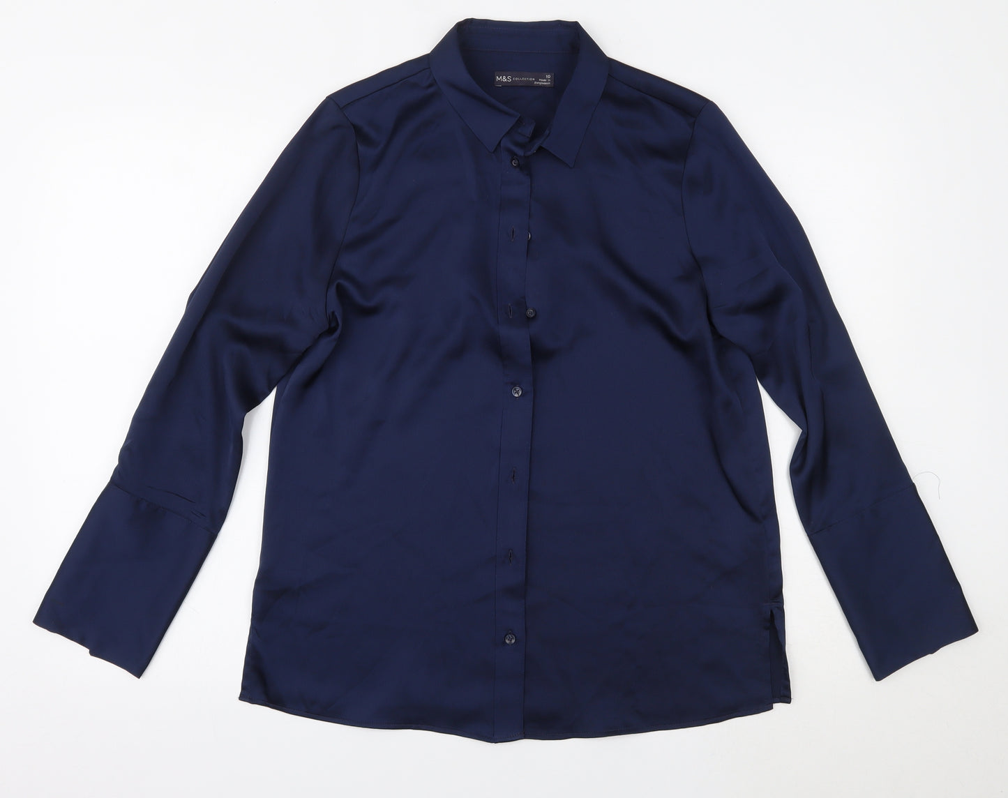 Marks and Spencer Womens Blue   Basic Button-Up Size 10