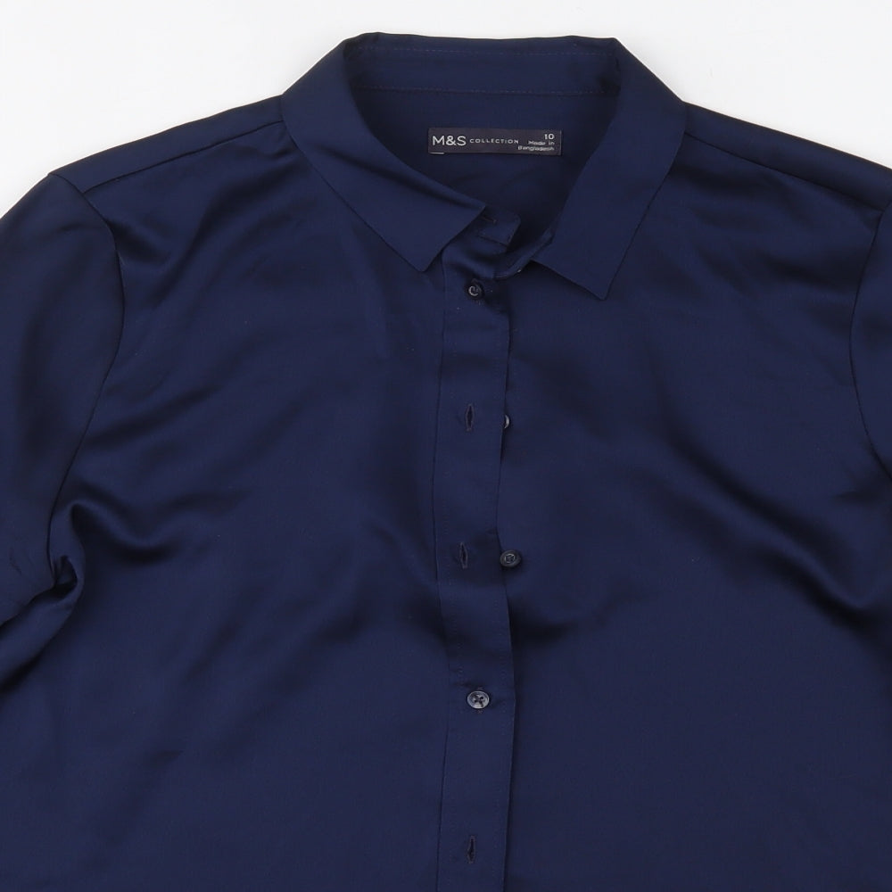 Marks and Spencer Womens Blue   Basic Button-Up Size 10