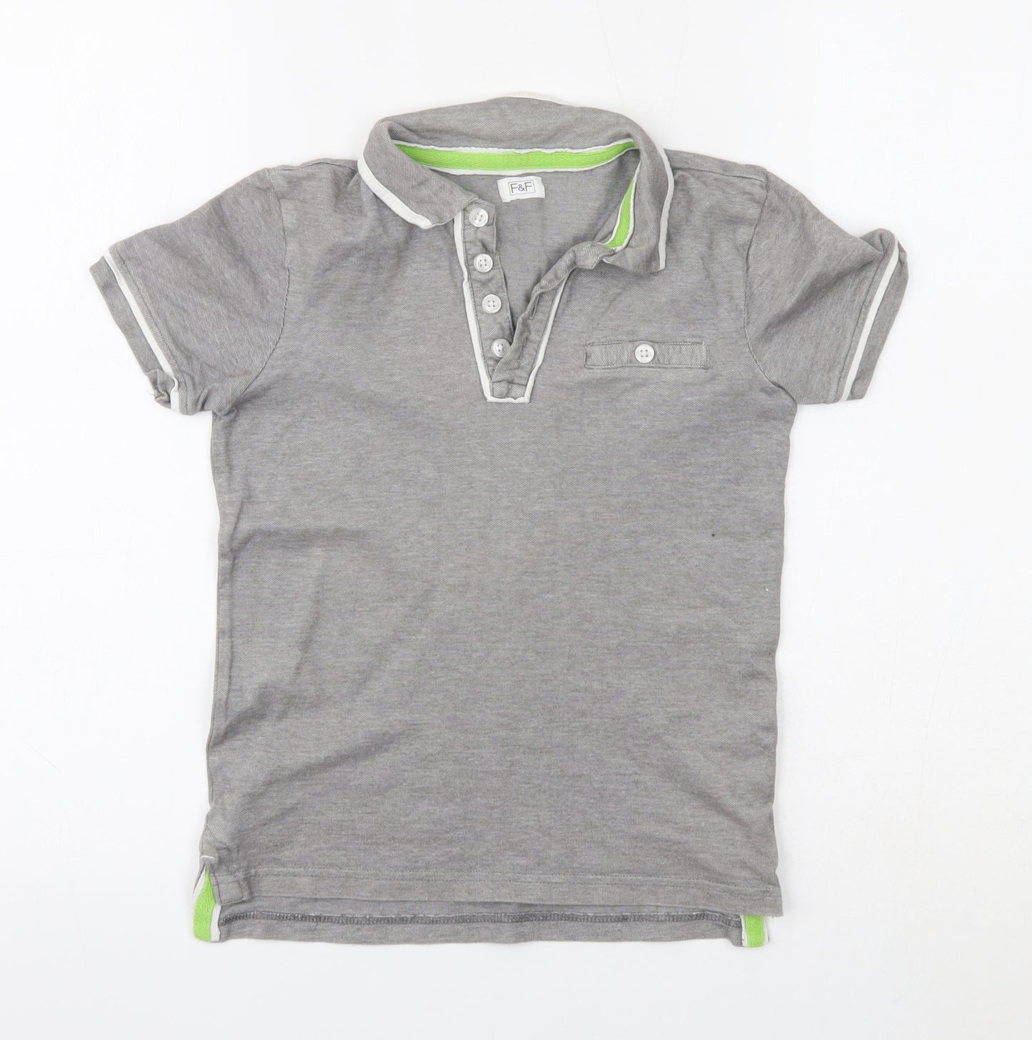 F&F Boys Grey   Basic Polo Size 8-9 Years