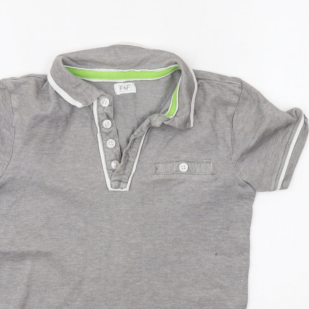F&F Boys Grey   Basic Polo Size 8-9 Years