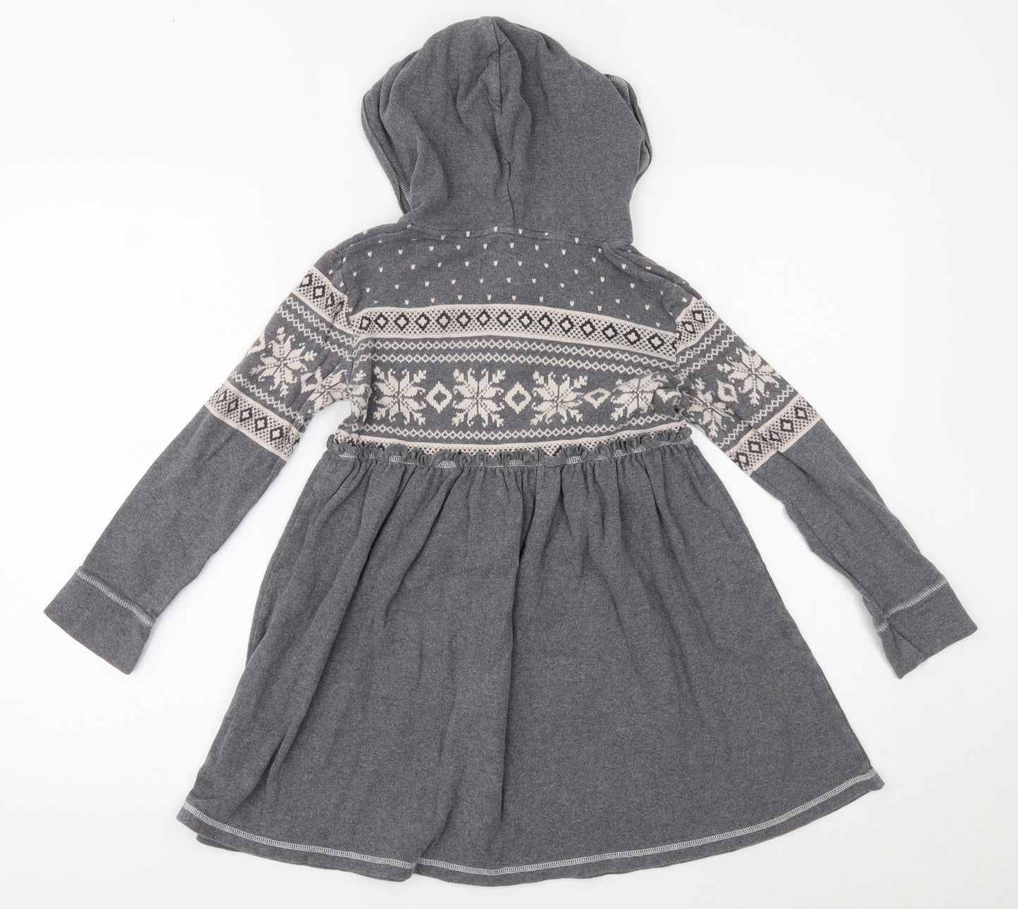 NEXT Girls Grey Fair Isle  A-Line  Size 9 Years