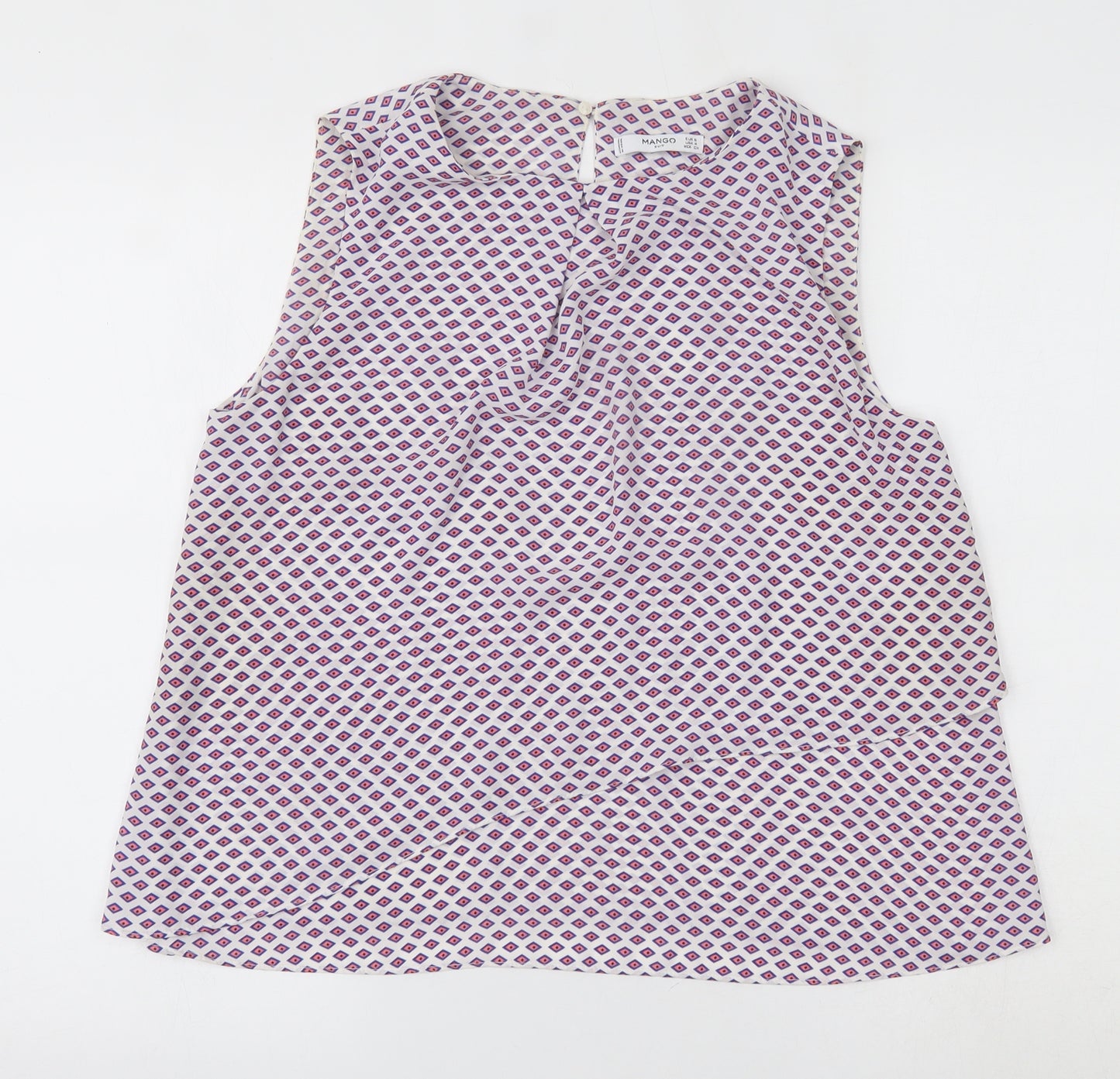 Mango Womens Multicoloured Geometric  Basic Tank Size S