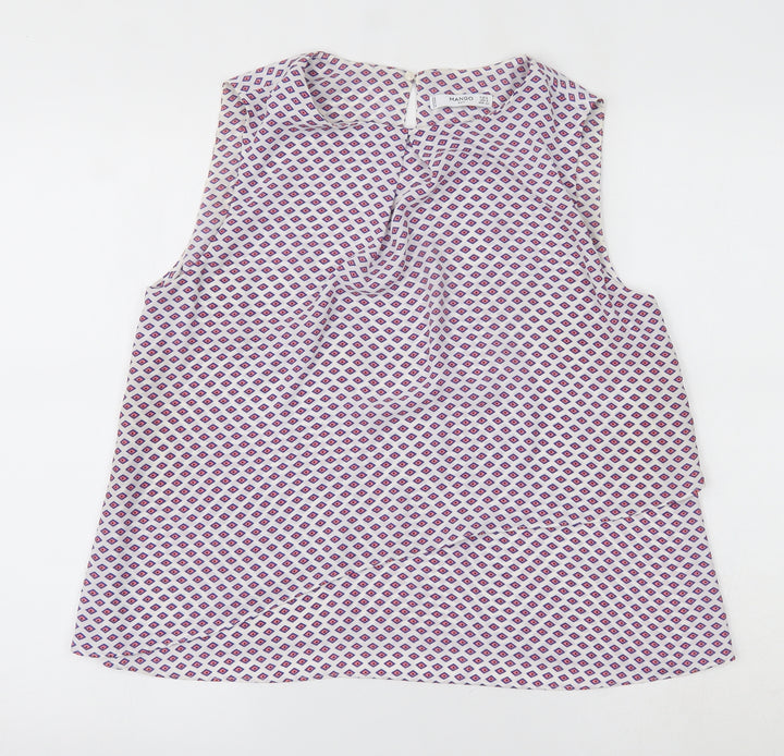 Mango Womens Multicoloured Geometric  Basic Tank Size S