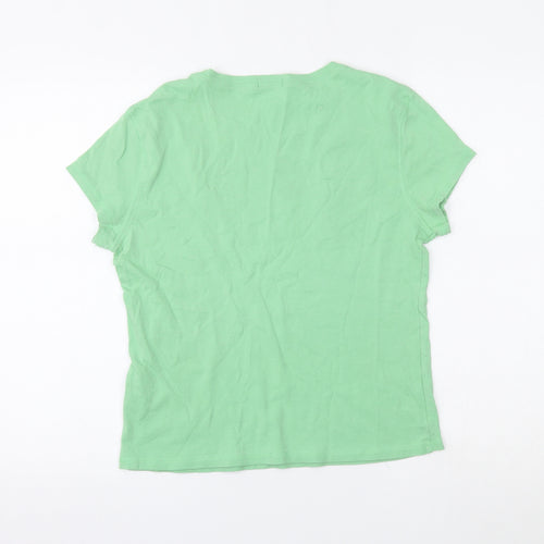 Elle Louise Womens Green   Basic T-Shirt Size L