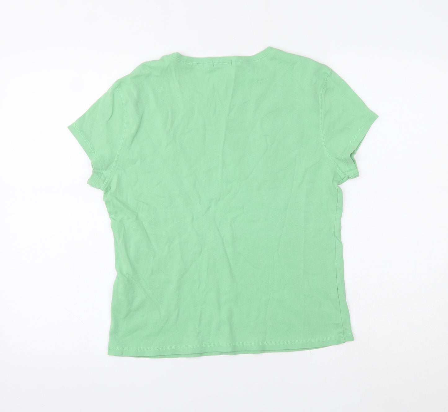 Elle Louise Womens Green   Basic T-Shirt Size L