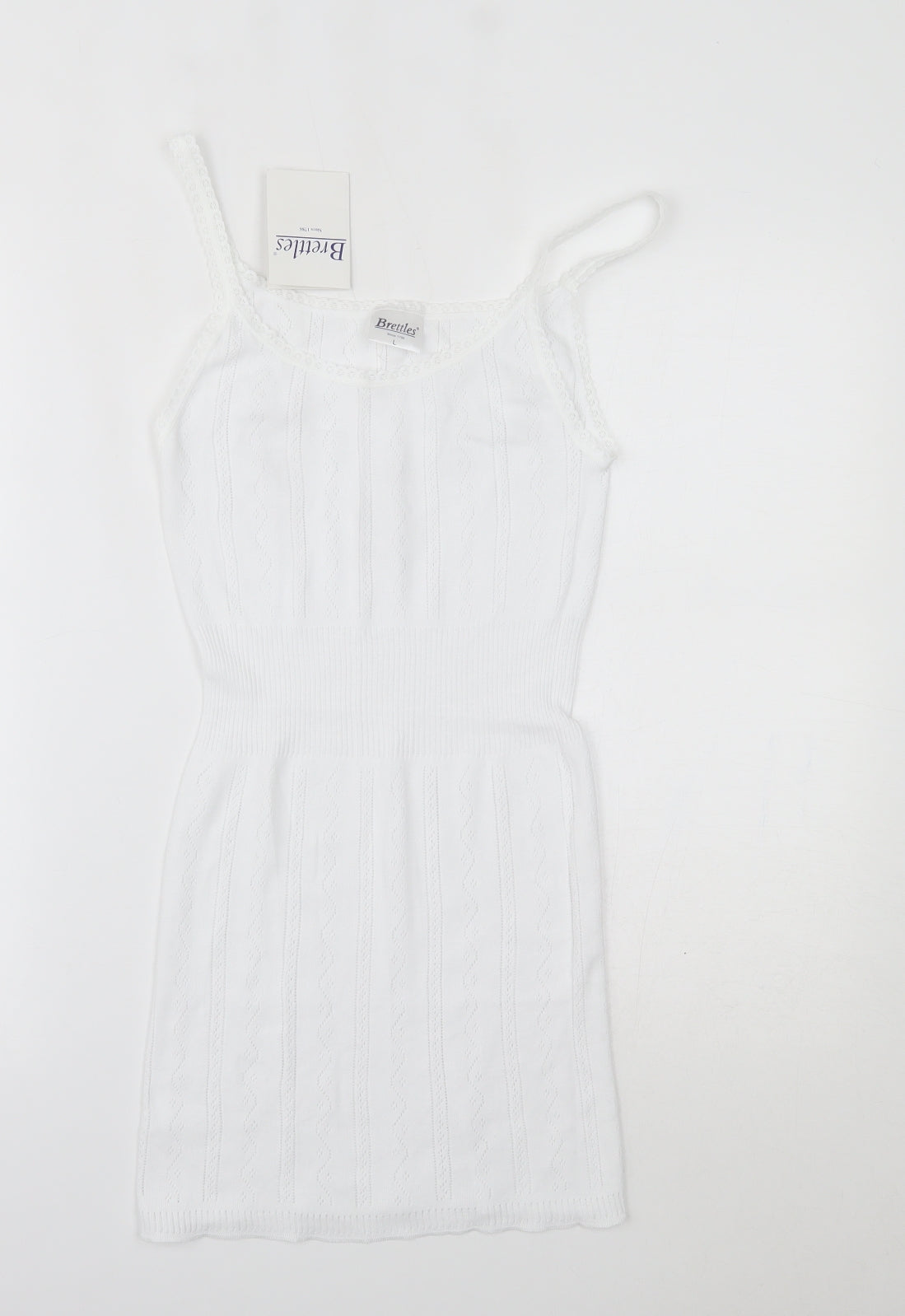 Brettles Womens White   Camisole Tank Size L