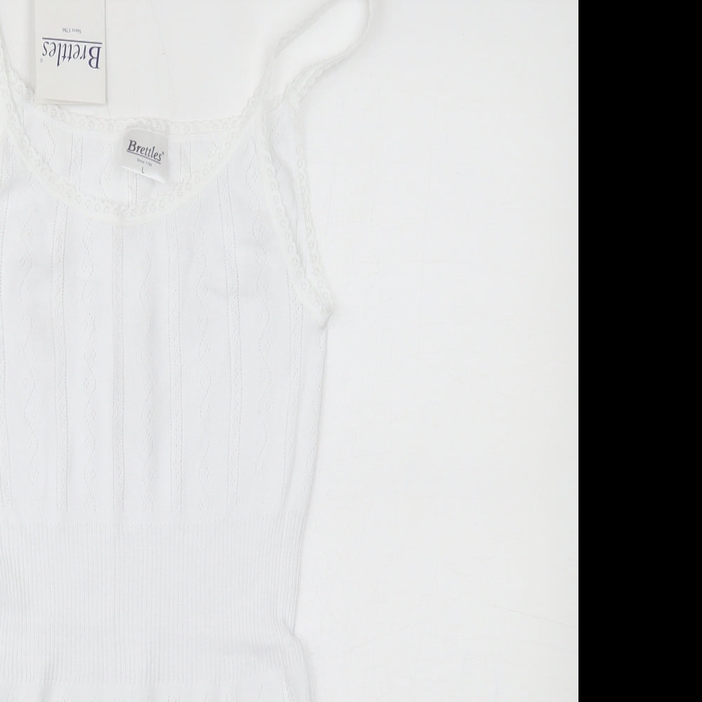 Brettles Womens White   Camisole Tank Size L