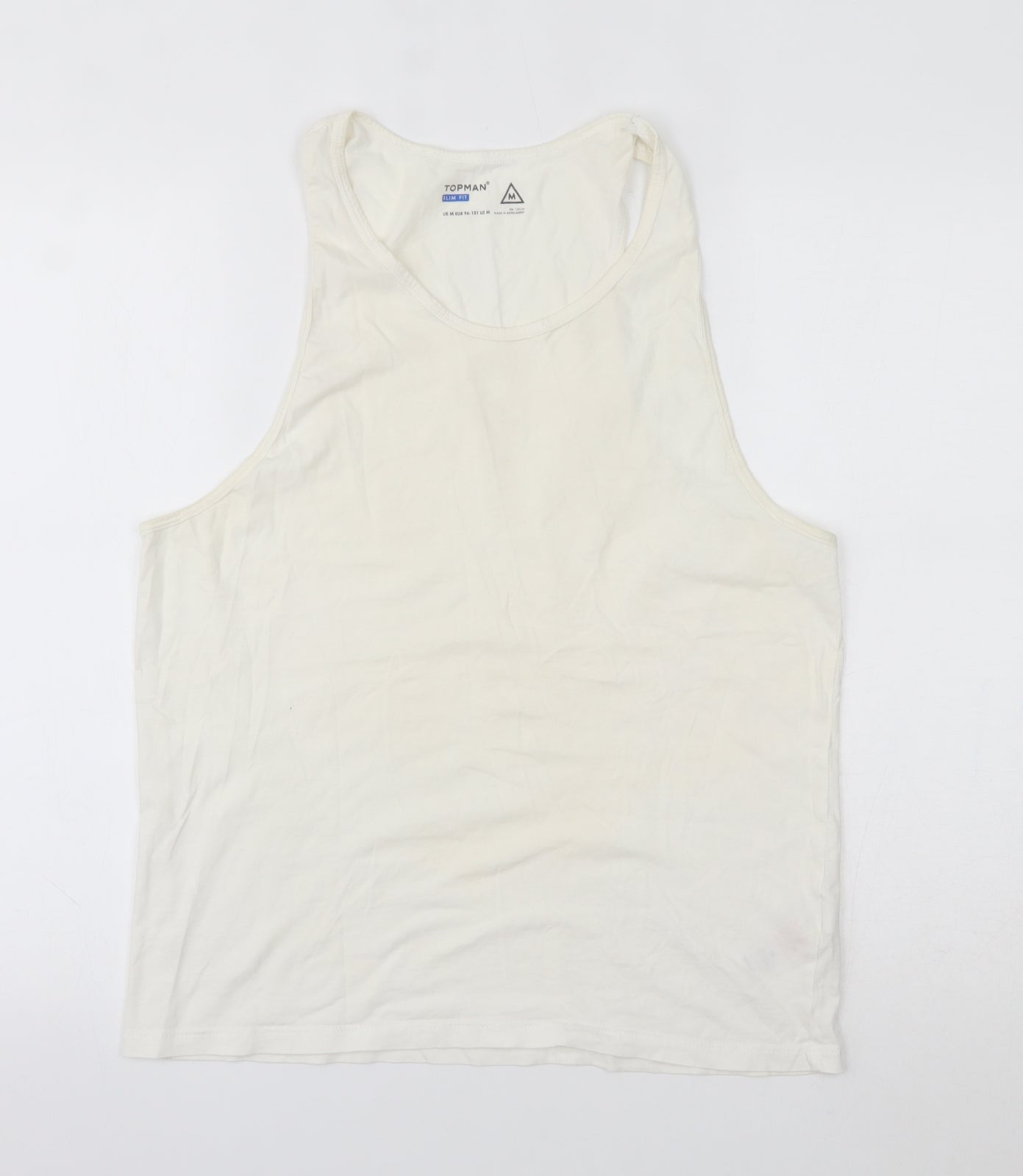 Topman Mens Ivory   Basic Tank Size M