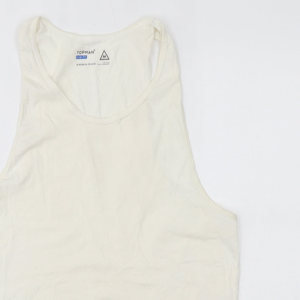 Topman Mens Ivory   Basic Tank Size M