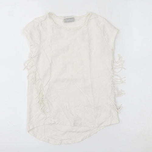 Matalan Girls Ivory   Basic T-Shirt Size 8 Years