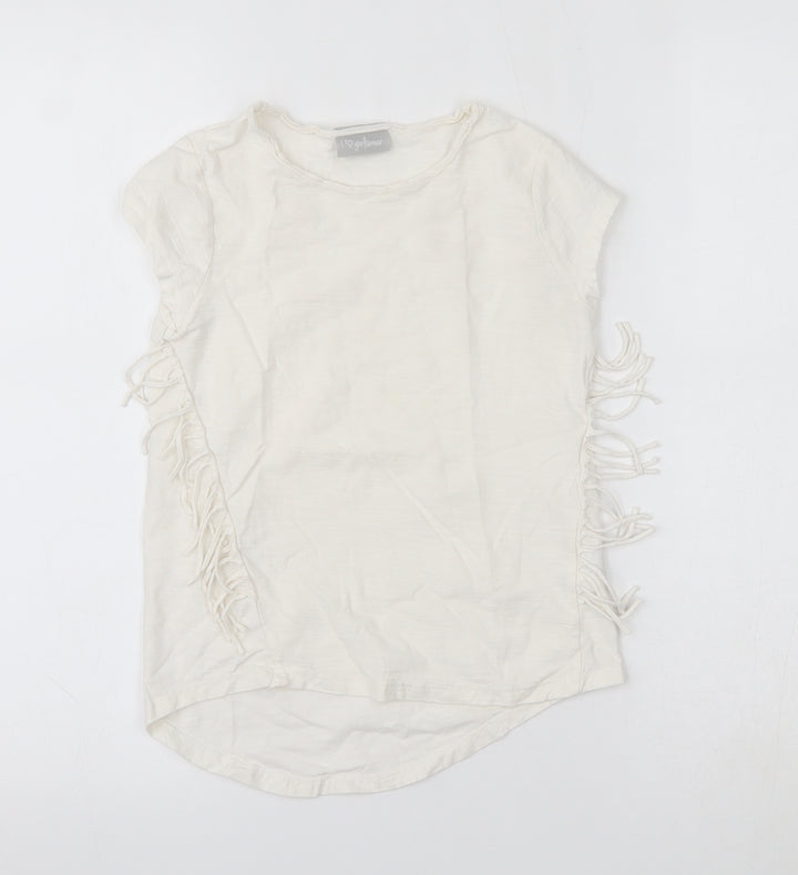 Matalan Girls Ivory Basic T-Shirt Size 8 Years