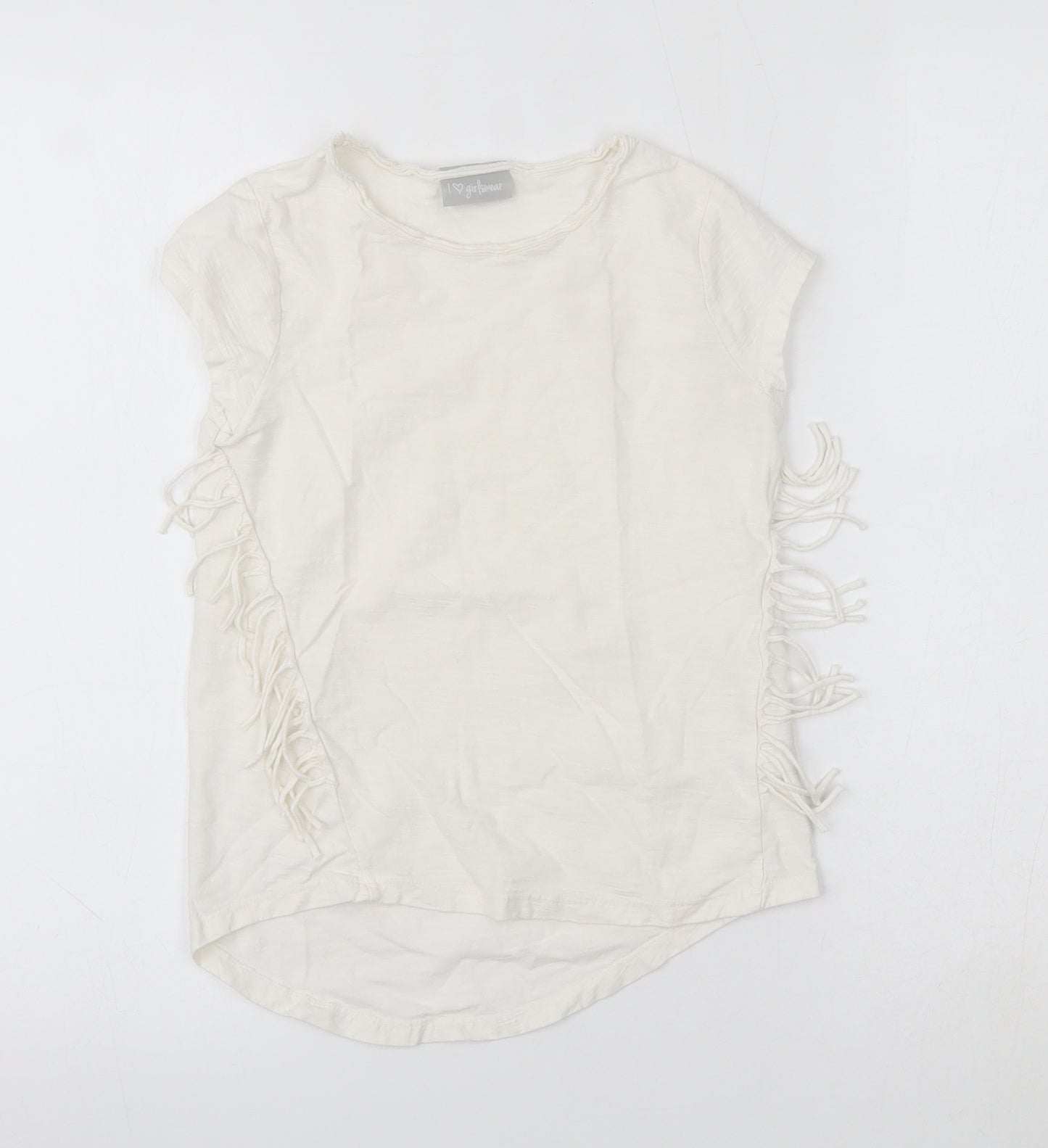 Matalan Girls Ivory   Basic T-Shirt Size 8 Years